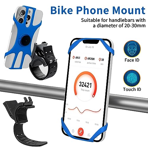 3in1 Running Armband+Wristband+Bicycle Phone Holder, 360° Rotation - color: Blue
