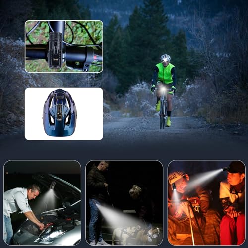 UNROEVS Mini LED Flashlight Rechargeable 2550 Lumens with Magnetic Base - size: D