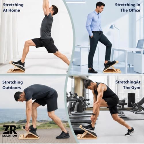 Slant Board 5 Angles Adjustable Incline Board Calf Stretching Portable Wooden Slant Board Non-Slip Incline Wedge Stretcher Squats Physical Therapy Foot Leg Knees Toes Heel Ankle Mobility Training