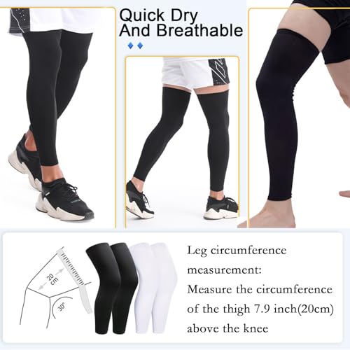 smilixin 2 Pairs Leg Sleeves,Full Leg Compression Sleeve for Men Women - size: Medium