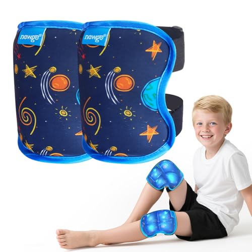 NEWGO Ice Pack for Kids Injuries Pain Relief, 2 Pack Soft Children Knee Gel Cold Pack Wrap, Reusable Child Large Ice Packs with Strap for Sports Injuries, Ankle Sprain, Elbow Knee Pain Relief