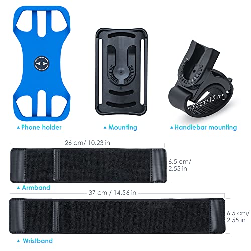 Cikyner 3 in 1 Running Armband, 360° Rotatable & Detachable Sports Armband - color: G4Blue