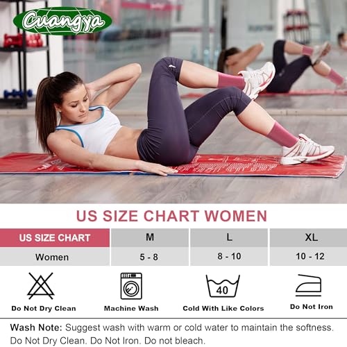cuangya Women Crew Socks Athletic Cushioned Running Hiking 3-5 Pairs - color: 5 Pairs Crimson Passion, size: 8-10