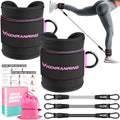 Ankle Resistance Bands w/Cuffs, Ankle Weights Women Booty Workout Equipment - color: Black