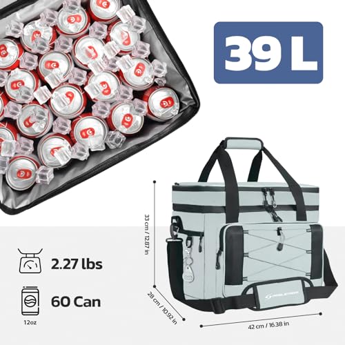 Maelstrom 24/30/60 Can Soft Cooler Bag, Double Deck Portable Ice Chest - color: Grey, size: 60 Can