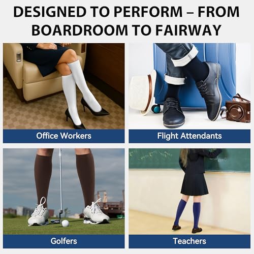 NEWZILL Copper Compression Dress Socks for Women & Men, 15-20 mmHg - color: [3-pairs] White, size: Small-Medium