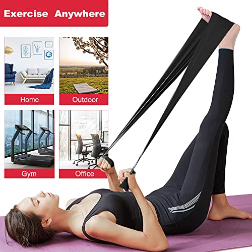 Long Resistance Bands for Working Out, Physical Therapy, Yoga & Pilates - color: Black