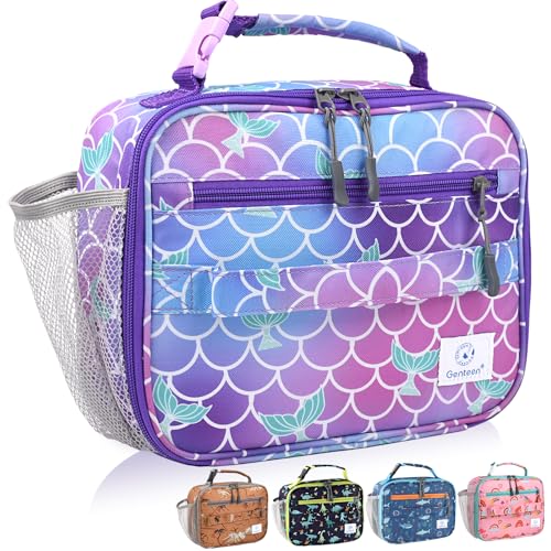 Genteen Kids Insulated Lunch Box for Boys Girls,Back to School,Office - color: P-1pk Mermaid