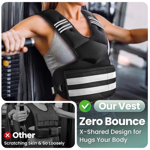 Adjustable Weighted Vest for Women and Men, 4-11lb/11-18lb/20-32lb Vest - size: 11-18 lbs