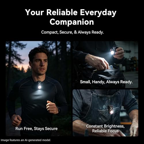 Yzoni 800 Lumen EDC Flashlight Rechargeable, Clip On Flashlight