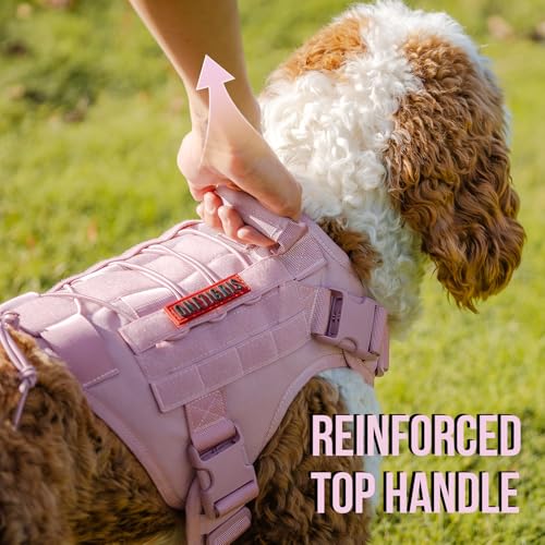 OneTigris Tactical Dog Harness No-Pull Service Vest for Small Dogs - color: Pink, size: XX-Small