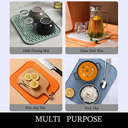 Small Dish Drying Mat, Silicone Dish Mats for Kitchen Countertop, 11.5"x9.1", for Rack Over the Sink, Pots, Pans, Glassware, Silverware, Stemware, Car Center Cap, Dishwasher safe, Reusable - color: M (11.5" x 9.1") Black