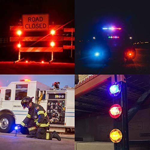 LED Road Flares Roadside Flashing Emergency Lights Beacon with Magnetic Base for Vehicle and Outdoor Sports..(scarlet) - color: scarlet