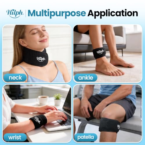 Hilph Neck Ice Pack Wrap, 45-Min Cooling for Tonsillectomy & Sore Throat - color: Black