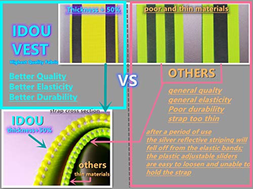 16PC Reflective HiVis Safety Vest Straps Construction Running Gear XXL - color: 16pc-yellow, size: XX-Large