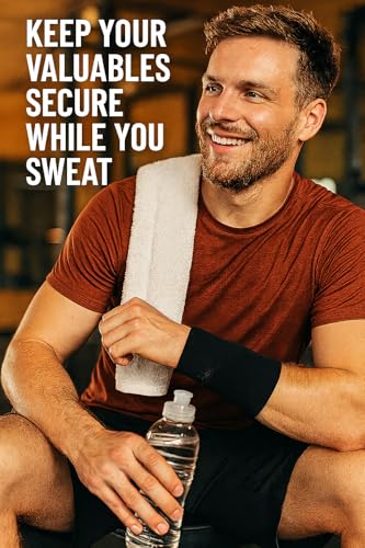 Secret Stash Wrist Wallet – Hidden Zipper Pocket Wristband for Women and Men Safely Hide Cash, Keys, or Cards | Discreet Travel & Workout Wrist Safe for Running, Hiking, Festivals Arm Pouch Ankle