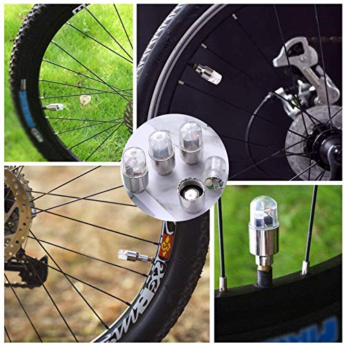 4 Pack LED Valve Stem Caps Lights for Car Tires Bike Truck Golf Cart Wheel Assemblies Light up Air Neon Bicycle Motorcycle Tyre for Kids Men Women(Red) - color: 4-Red