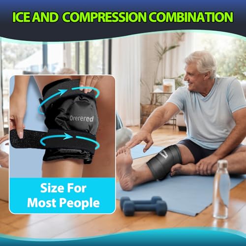 Ice Packs for Injuries Reusable Knee Gel Ice Pack Wrap for Swelling Black - color: 1pc-black