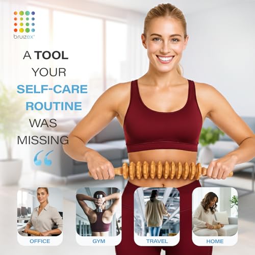 Bruizex Lipo Roller Lymphatic Drainage Massager, Massage Tool for Stomach - color: White