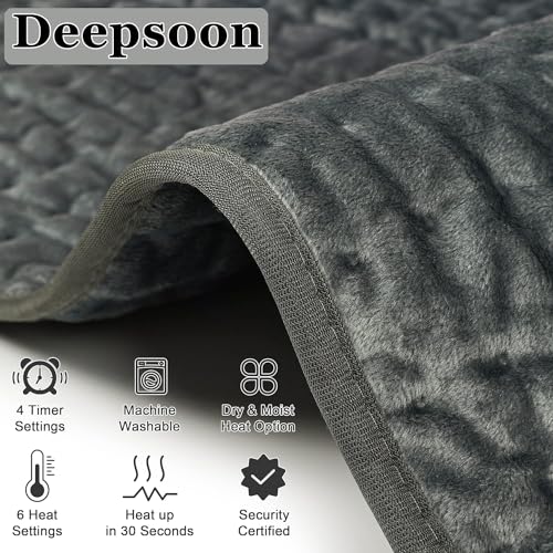 Heating Pad,Electric Heating Pads,Heating Pad for Back,DimGray,33x17 Inch - color: Darkgray, size: 33x17 Inch