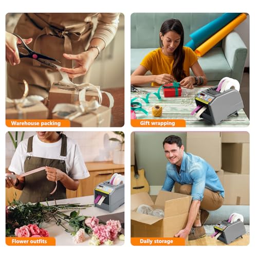 Automatic Ribbon Cutting Machine, Automatic Tape Dispenser,Tape Width 6-60mm,Length 5-999mm Double-Sided Tape, Adhesive Cutter with Manual & Auto Ideal for Business & Home. - size: KIUSUOZI-9