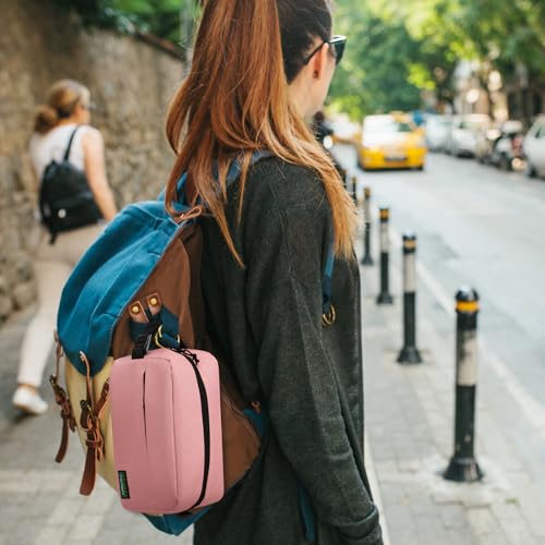 Haimont Small Freezable Lunch Insulated Bag, Reusable Freezer Snack Cooler Bag with Buckle Handle, Mini Insulated Cooler for Work Travel, Pink - color: Pink