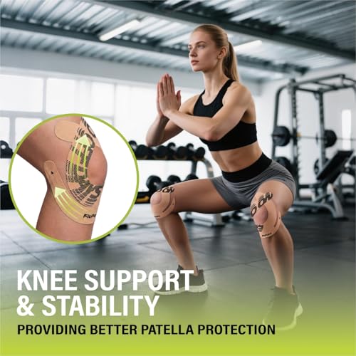 Kinesiology Tape for Knees 10 Pcs Ultra-Sticky Patella Knee Tape Beige - color: Beige