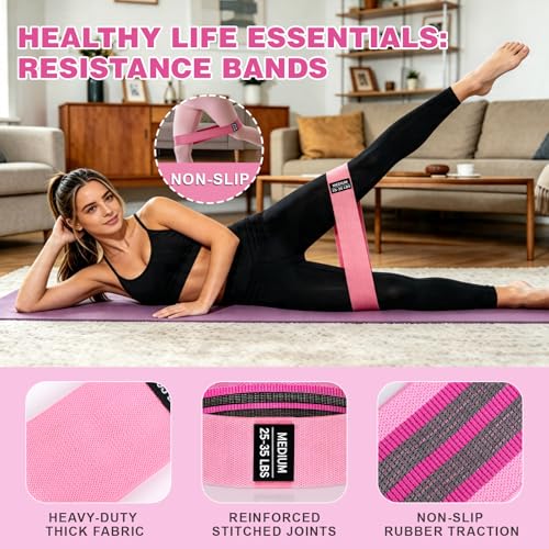OKbulter Resistance Bands for Working Out, 3 Levels Exercise Bands Set
