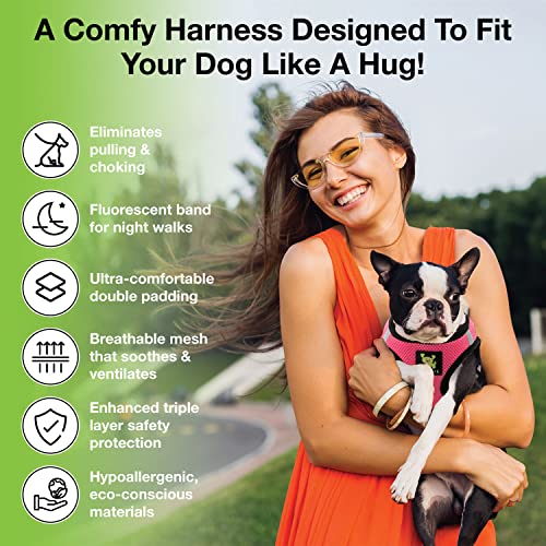 EcoBark Premium Teacup Dog Harness, Step in Mini Puppy Vest, XXXS - color: Bubblegum Pink, size: XXXS- 2 to 3 lbs- Chest up to 10 in (Pack of 1)
