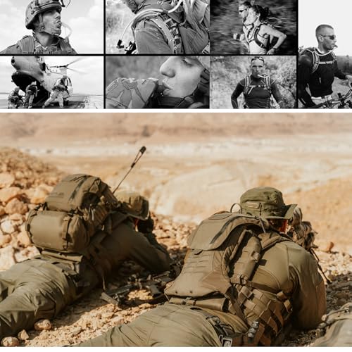 PETAC GEAR 1.5L / 3L Tactical Hydration Pack，Molle Carrier Pouch for 50 oz /100 oz Hydration Bladder Daypack Water Backpack. - color: BK, size: 1.5L combination set