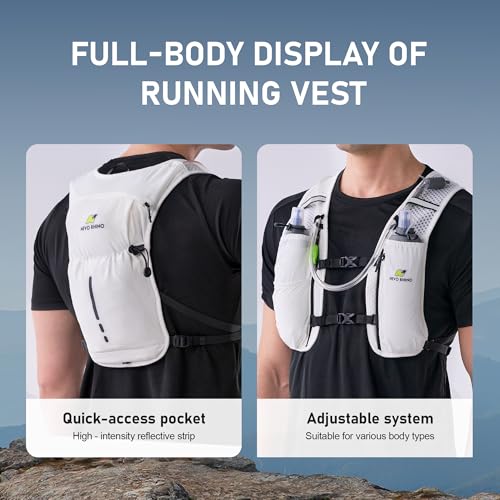 N NEVO RHINO Running Vest with 1.5L Water Bladder, Hydration Vest Pack - color: White