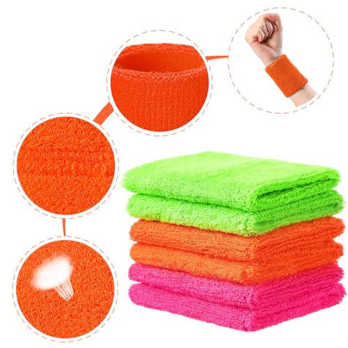 WILLBOND Wrist Sweatbands - color: Fruit Green, Orange, Rose Red