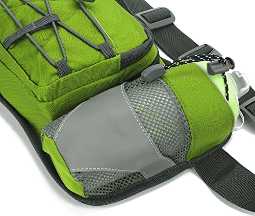 Waist Pack with Water Bottle Holder for Running Walking Hiking Fanny Pack - color: Bright Green