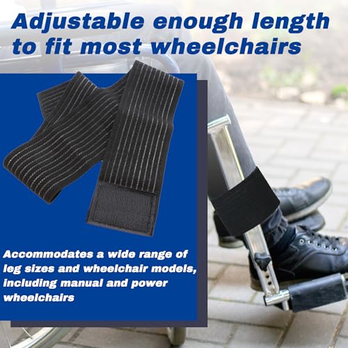 2 Pack Wheelchair Leg Straps - Polyester Material, Breathable & Elastic - Foot, Calf & Seat Belt Restraints for Wheelchair Accessory - size: Breathable