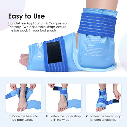 ComfiTECH Ankle Ice Pack Wrap Reusable Heel Cold Sleeve