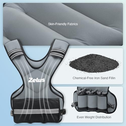 ZELUS Weighted Vest for Men Women,Adjustable 4-32lb Vest, Removable Weights - color: Gray, size: 20-32 lb.