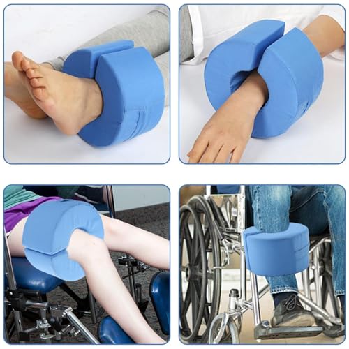 2 PCS Foot Elevation Pillows, Blue Hand Ankle Foam Cushion Leg Hand Lifting Pillow Stabilizer with Ankle Heel Elevator Wedges Foot Support Pillow