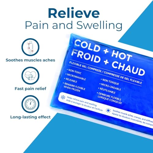 Cryopak Hot or Cold Packs - Flexible Gel Ice Packs for Injuries Reusable Microwavable and Non-Toxic (5.5 x 11) - size: Medium