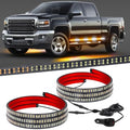 XRIDONSEN 2PCS 70 inch Running Board Strobe Lights 864 LED Light Strip - color: Amber/White