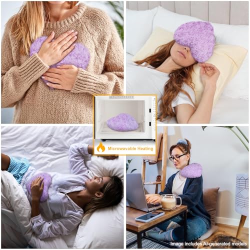 Atsuwell Microwave Heating Pad for Cramps & Muscle Relief, Purple - color: Purple