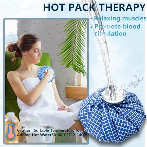 Ice Bags for Injuries, Classic No-Leak Elastic Breathable Ice Pack, Cold and Heat Treatment Ice Bag, Can Relieve Headaches, Migraines, Sports Injuries Swelling Pain, 3 Sizes (6"/9"/11") (4 Sets) - size: 6"/9"/11"