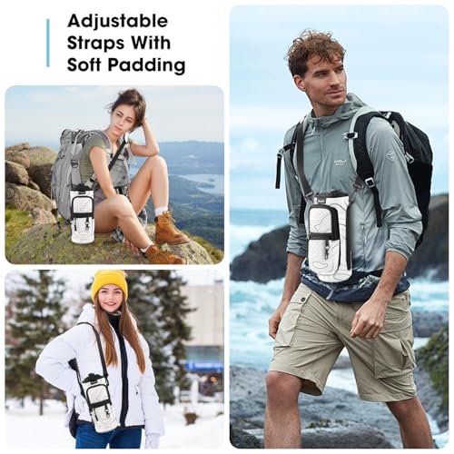 ToLuLu 25/32/40oz Water Bottle Carrier Bag Pocket,Insulated Neoprene Adjustable Shoulder Strap Water Bottle Pouch Case, Crossbody Water Bottle Holder Sling Sleeve for Men Women Adults - color: Arts White, size: 25 OZ