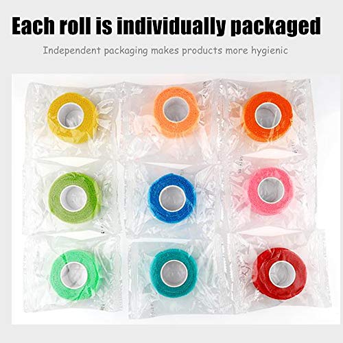 12 Pack Self Adhesive Bandage Wrap, 1" x 5 Yards, Cohesive Athletic Tape - size: 1x180 Inch (Pack of 12)