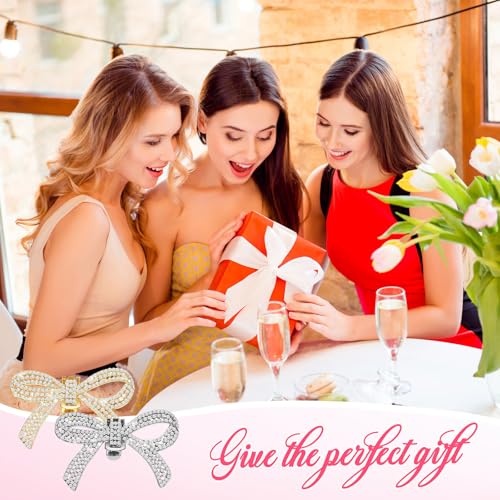 Landical 10 Pcs Rhinestone Shoe Clips for Women Crystal Bow Shoe Clips Detachable Buckles for Wedding Bridal High Heels