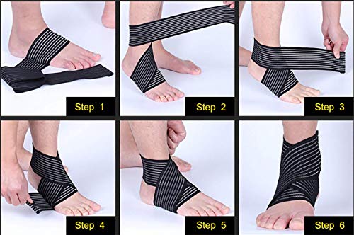 EULANT 90cm Elastic Knee/Calf Support Bandage Thigh Compression Wrap 1 Pair - color: Black, size: 90cm