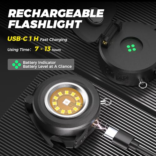 2 Pack Rechargeable Clip On Hat Light 600 Lumens COB Cap Lamp EDC Keychain