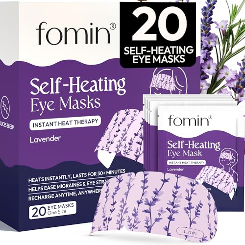FOMIN Steam Eye Mask (20 Pack) Lavender Warm Compress - for Dry Eyes - Spa - color: Lavender