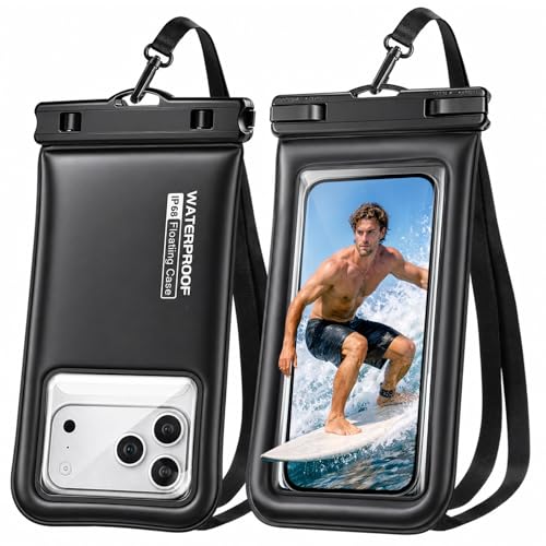 PEDVSTY Floating Waterproof Phone Pouch 2 Pack - Up to 7.0", Black - size: Regular (Up to 7.0")