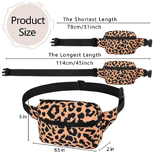 Fanny Pack Waist Belt Bag Fashion Fanny Women and Men Gift Waist Pack With Adjustable Strap For Travel Running 2L Leopard Yellow - color: 2L Leopard Yellow