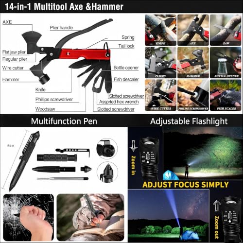 Survival First Aid Kit, 190 Pcs Survival Gear and Medical Supplies, Military IFAK EMT Molle Tactical Pouch for Outdoor, Camping, Hiking, Car, Vehicles and More